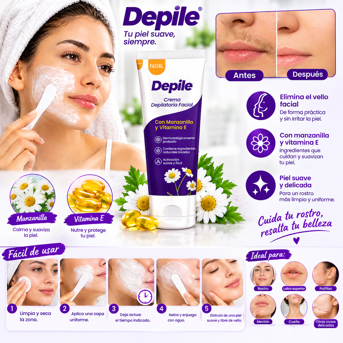 DEPILE- CREMA DEPILATORIA FACIAL